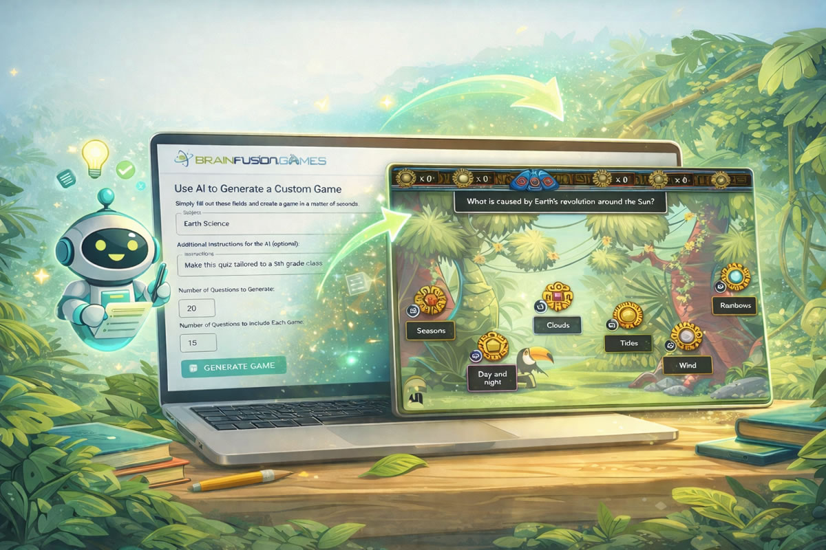 Create a game with AI - type your topic and get a playable learning game in seconds